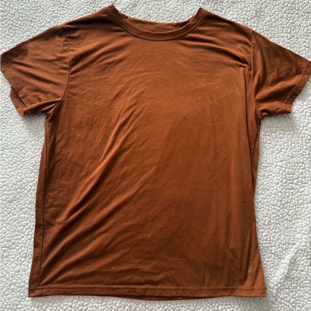 SHEIN Chestnut Short Sleeve Tee